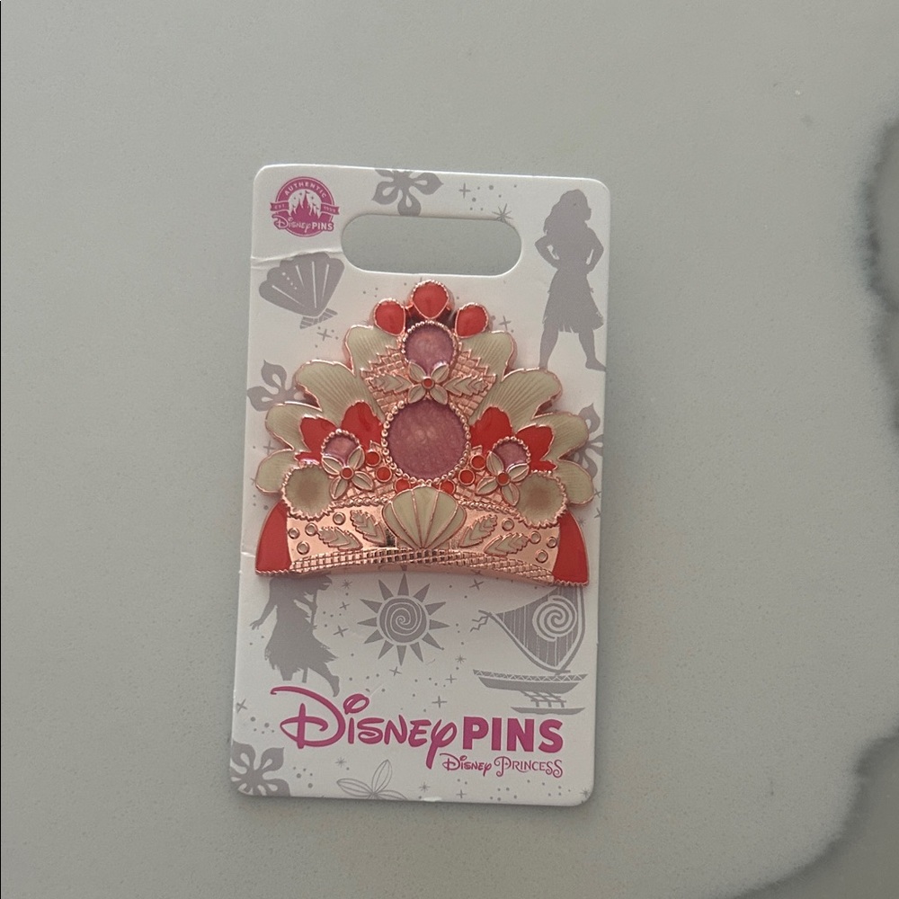 Disney Moana Princess Tiara Pin - Pink and Gold